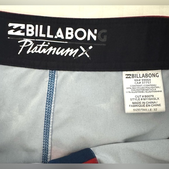 Billabong Board Shorts Swim Trunks American Flag Patriotic Stars Stripes Size 32 - Picture 5 of 14